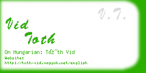 vid toth business card